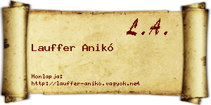 Lauffer Anikó névjegykártya